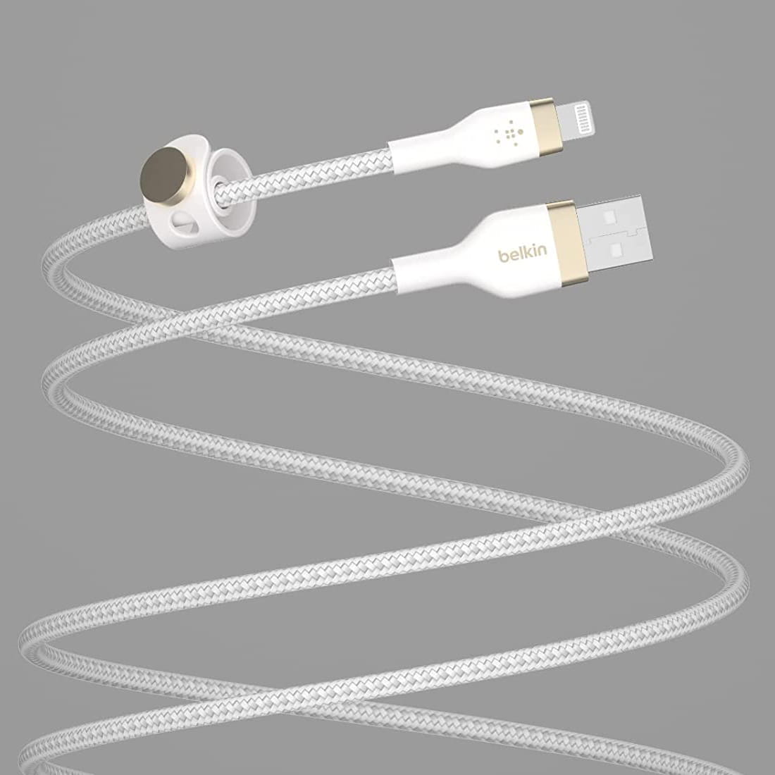Kabel Belkin Boost Charge Pro Flex Braided USB-A für Lightning 1m, Weiß