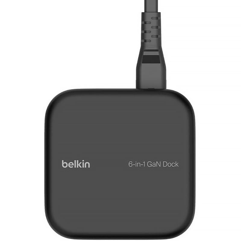 Station Hub Belkin Connect USB-C 6-in-1 Core GaN Dock 130W, Schwarz