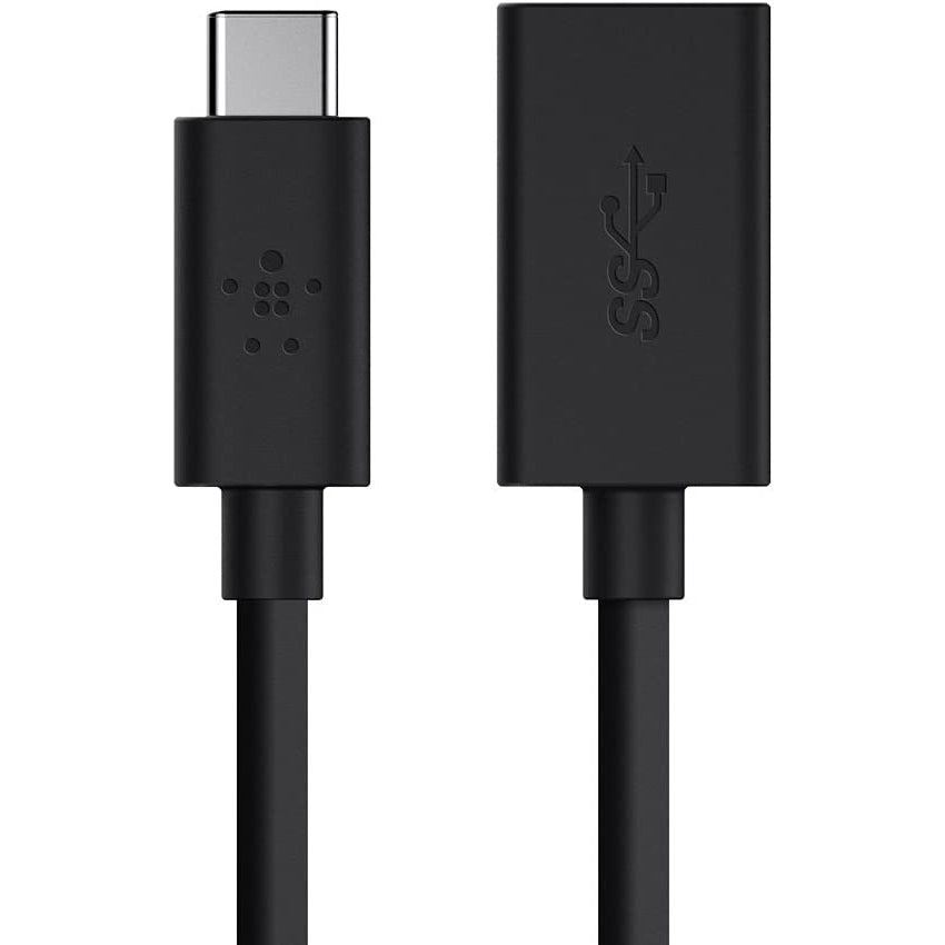 Kabel Belkin Connect USB-C (M) do USB-A (F) 13cm, Schwarz