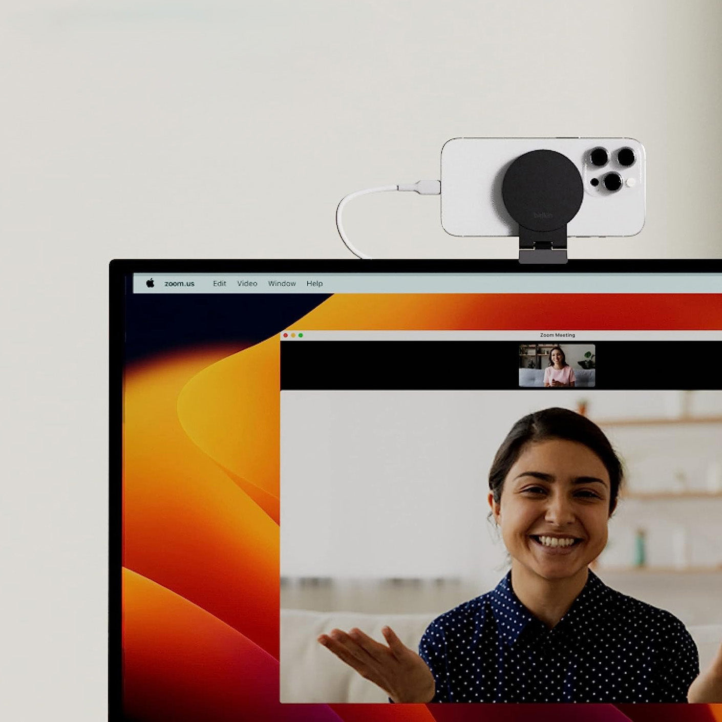 Handyhalterung Belkin iPhone MagSafe Mount für Mac-Desktop-Computer und Bildschirme, Schwarz