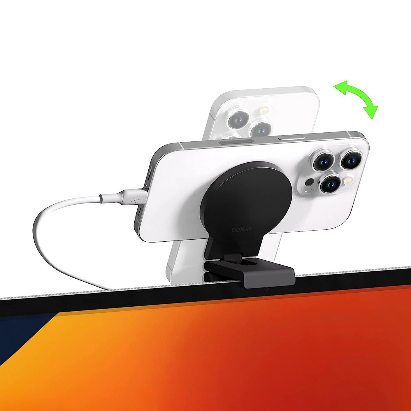 Handyhalterung Belkin iPhone MagSafe Mount für Mac-Desktop-Computer und Bildschirme, Schwarz