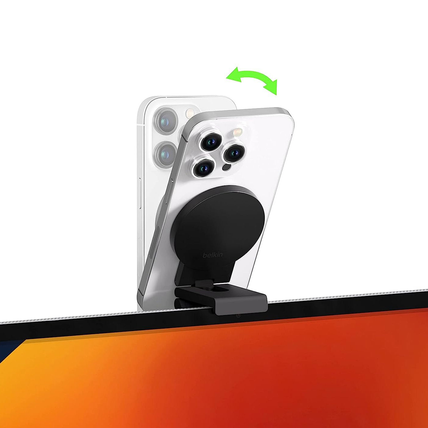 Handyhalterung Belkin iPhone MagSafe Mount für Mac-Desktop-Computer und Bildschirme, Schwarz