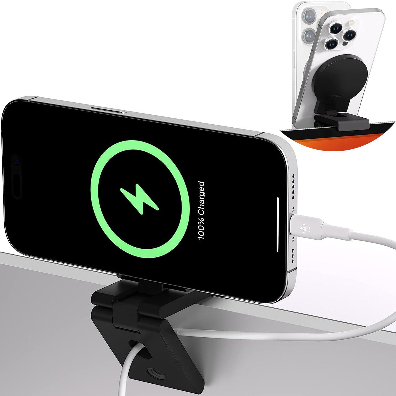 Handyhalterung Belkin iPhone MagSafe Mount für Mac-Desktop-Computer und Bildschirme, Schwarz