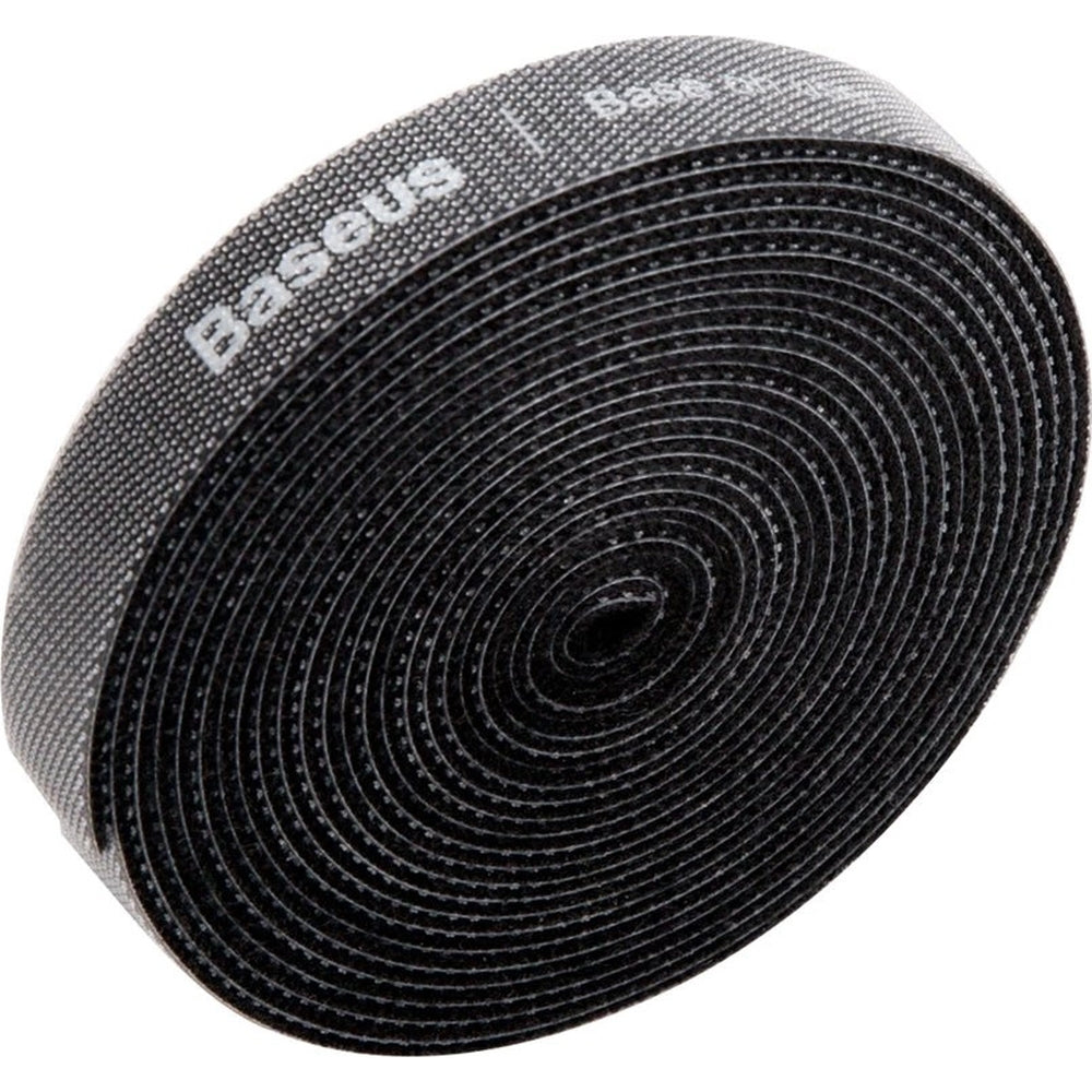 Band / Klettband / Kabelorganisator Baseus Rainbow Circle Velcro, 3 m, Schwarz