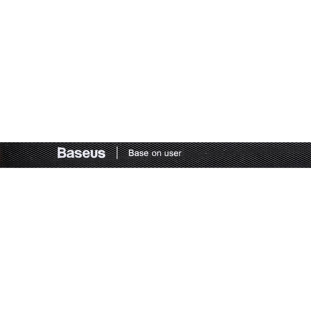 Band / Klettband / Kabelorganisator Baseus Rainbow Circle Velcro, 3 m, Schwarz