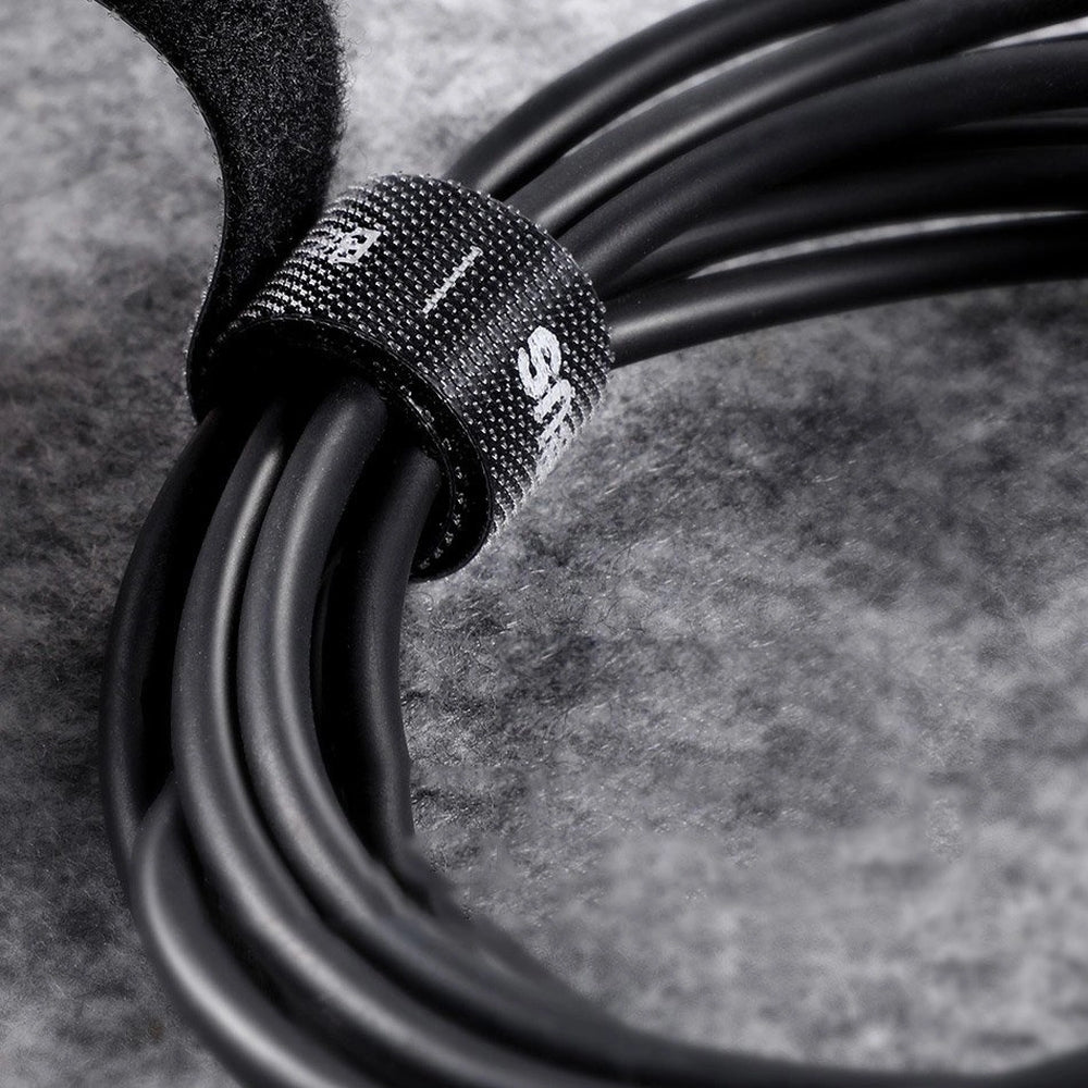 Band / Klettband / Kabelorganisator Baseus Rainbow Circle Velcro, 3 m, Schwarz