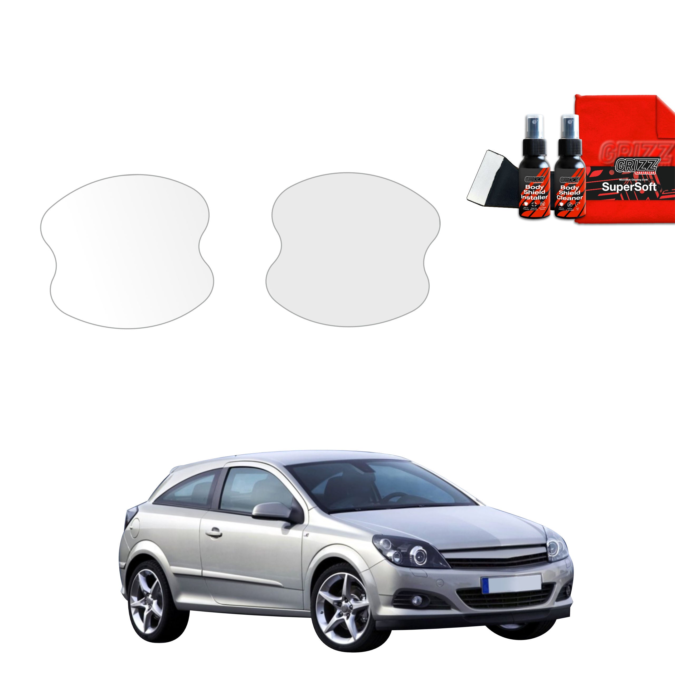 2in1 Schutzfolie Grizz Protector für Türgriffmulden - Opel Astra H Hatchback 3D (2004-2010)