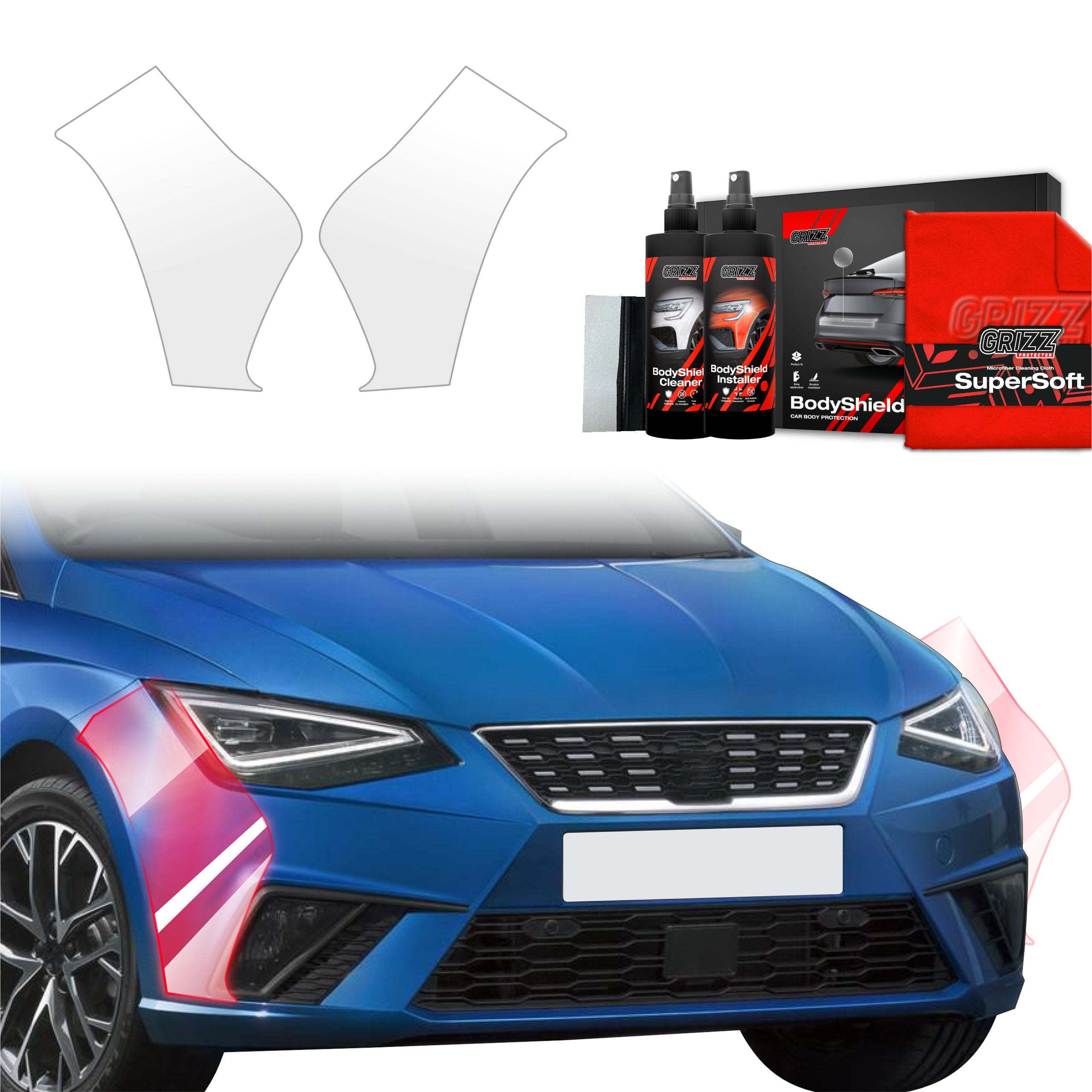 2in1 Schutzfolie Grizz Protector für Stoßstange - Seat Ibiza (2021-2026)