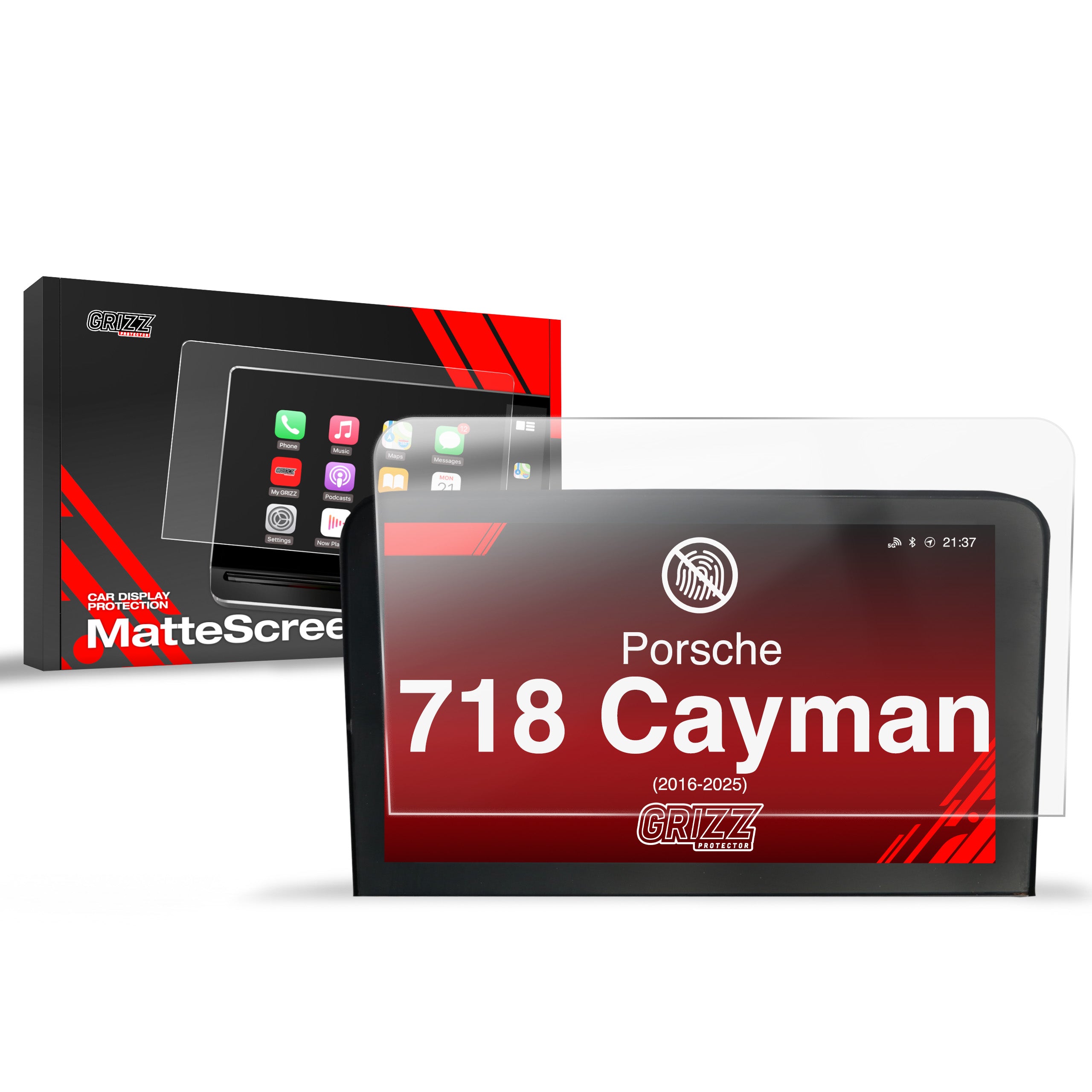 Matte Autodisplayfolie für Porsche 718 Cayman 7" (2016-2025), Grizz Protector