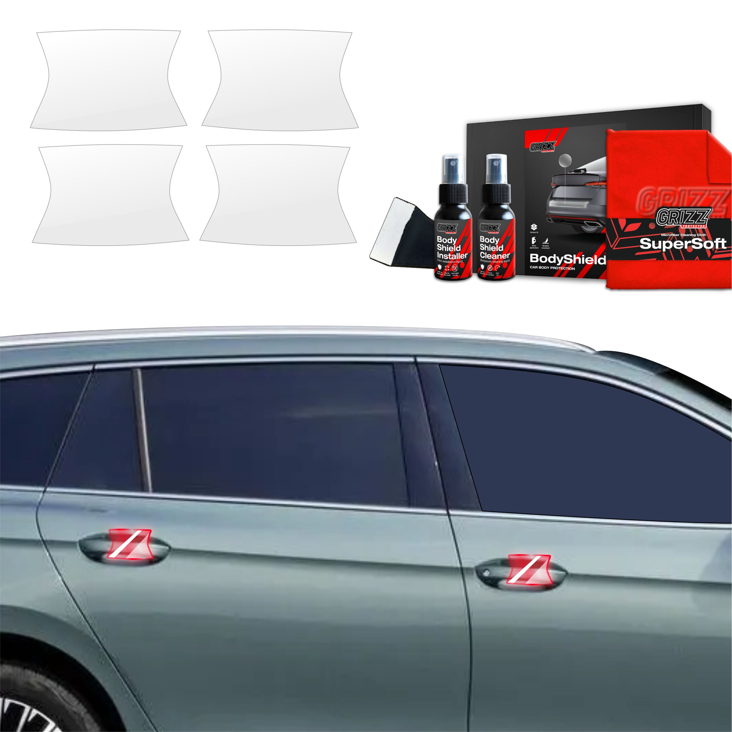 4in1 Schutzfolie Grizz Protector für Türgriffmulden - Volkswagen VW Passat B9 (2024-2026)