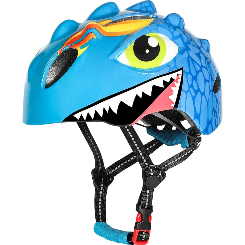 Fahrradhelm für Kinder, Wozinsky HT-006, mit Drachenmotiv, 50-54 cm, Blau