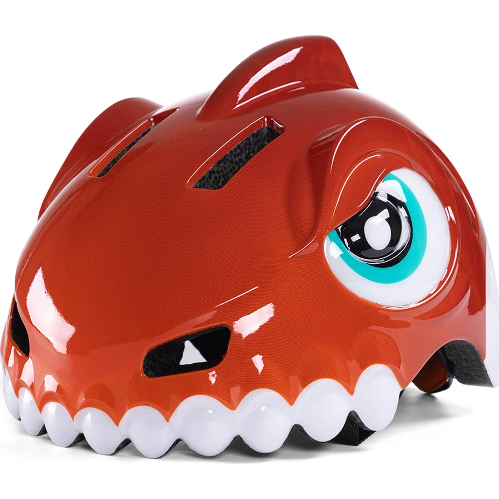 Fahrradhelm für Kinder, Wozinsky HT-62, Dinosaurier-Motiv, 52-56 cm, Rot