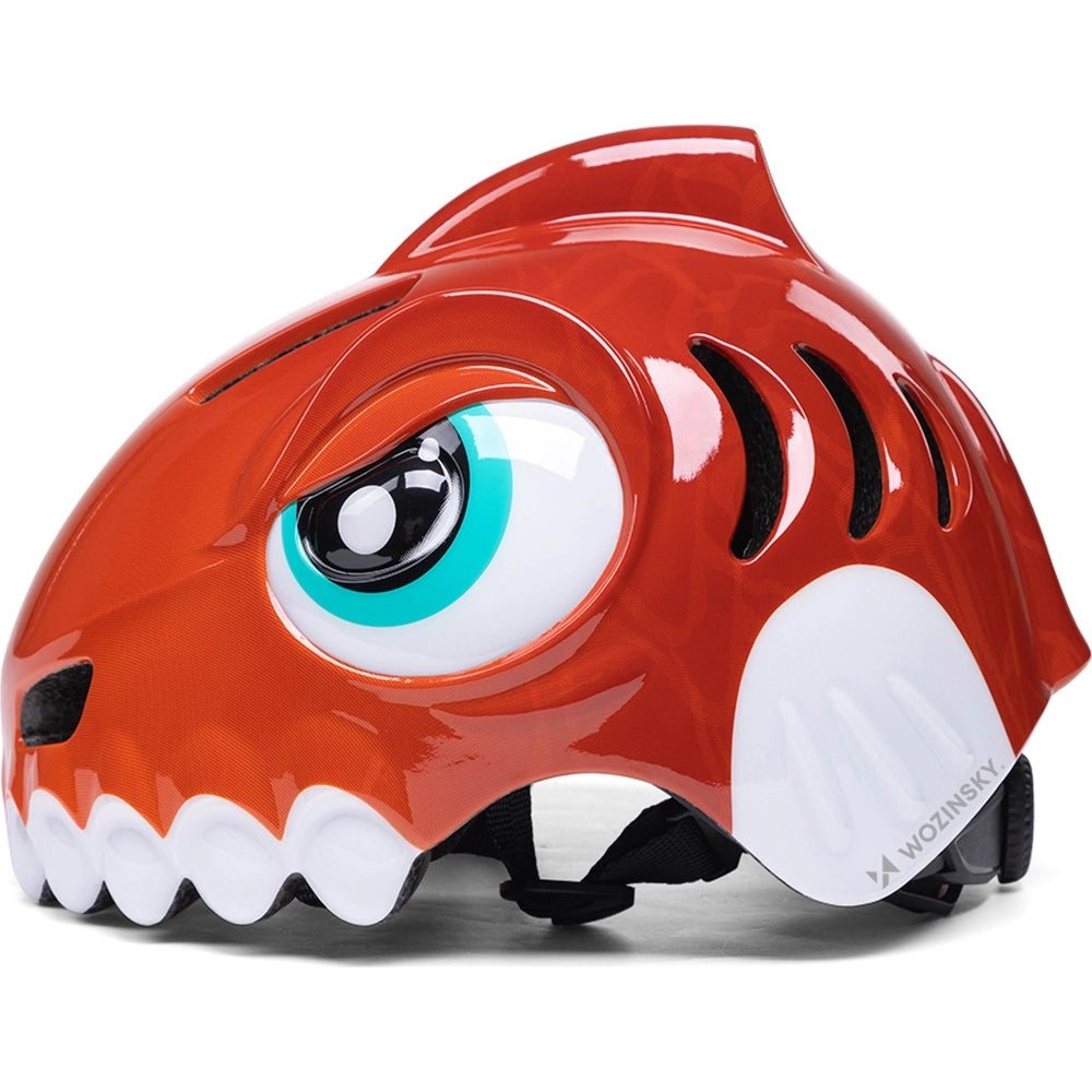 Fahrradhelm für Kinder, Wozinsky HT-62, Dinosaurier-Motiv, 52-56 cm, Rot