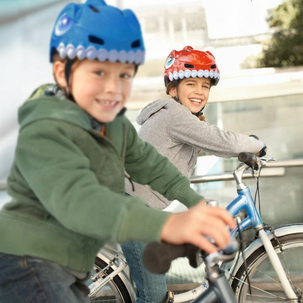 Fahrradhelm für Kinder, Wozinsky HT-62, Dinosaurier-Motiv, 52-56 cm, Rot