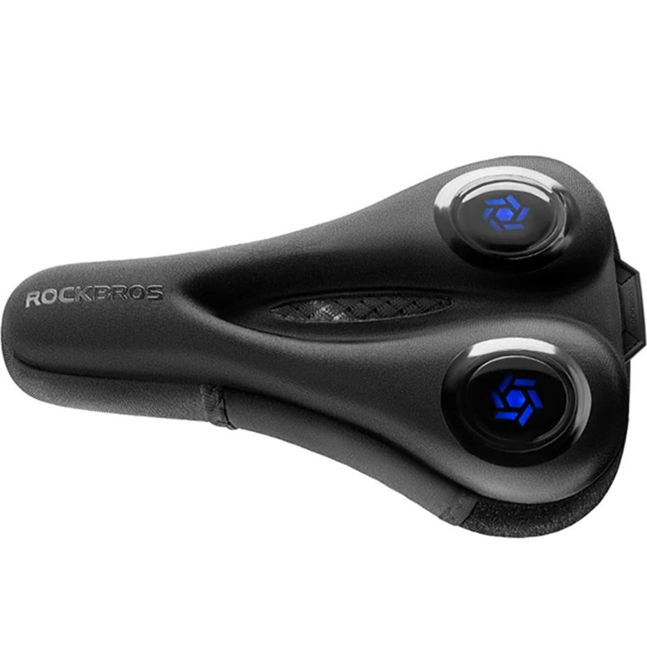 Rockbros LF044BL Fahrradsattelüberzug mit Regenschutz, Schwarz mit blauen Elementen