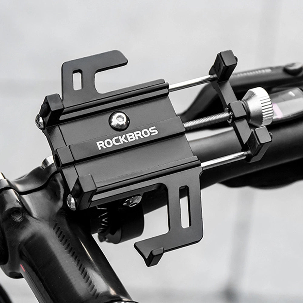 Rockbros 699-BK Fahrradhalterung für Smartphones mit einer Breite von 55 bis 100 mm / für Lenker mit einem Durchmesser von 22 bis 31,8 mm, Schwarz