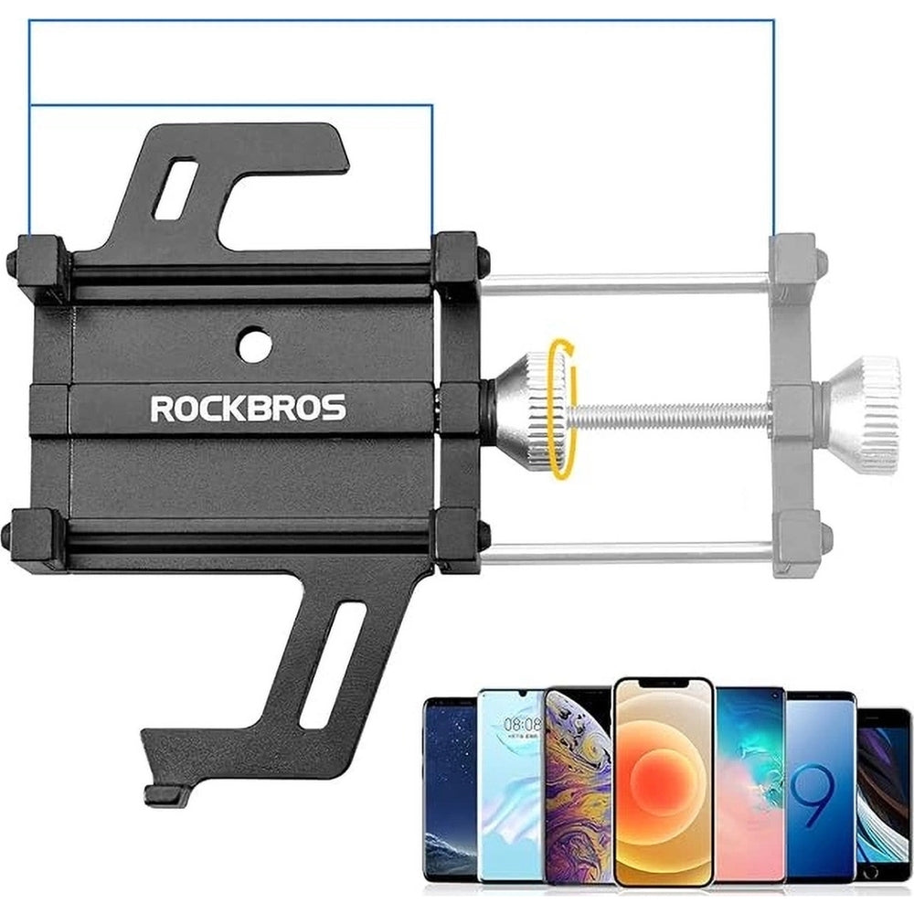 Rockbros 699-BK Fahrradhalterung für Smartphones mit einer Breite von 55 bis 100 mm / für Lenker mit einem Durchmesser von 22 bis 31,8 mm, Schwarz