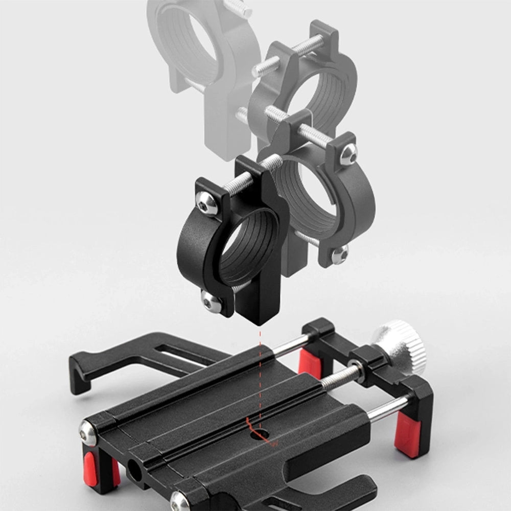 Rockbros 699-BK Fahrradhalterung für Smartphones mit einer Breite von 55 bis 100 mm / für Lenker mit einem Durchmesser von 22 bis 31,8 mm, Schwarz