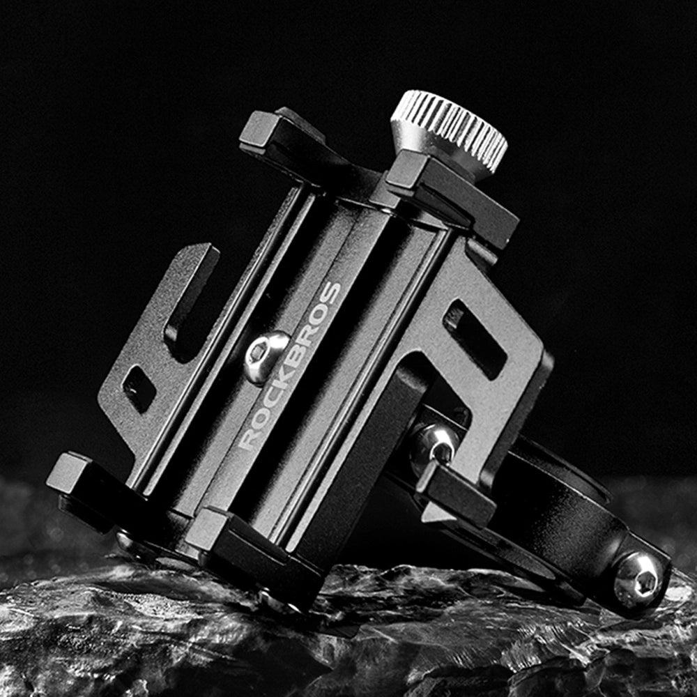 Rockbros 699-BK Fahrradhalterung für Smartphones mit einer Breite von 55 bis 100 mm / für Lenker mit einem Durchmesser von 22 bis 31,8 mm, Schwarz
