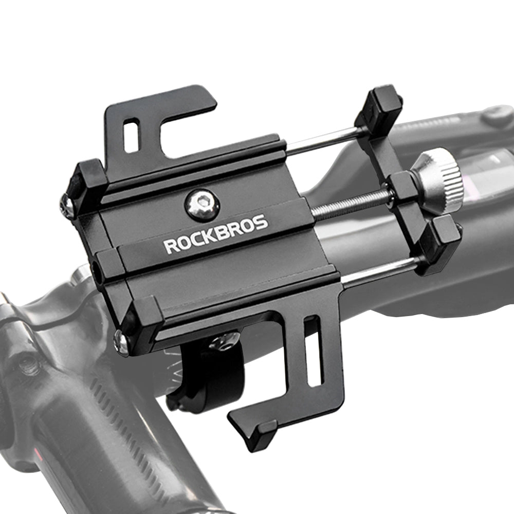 Rockbros 699-BK Fahrradhalterung für Smartphones mit einer Breite von 55 bis 100 mm / für Lenker mit einem Durchmesser von 22 bis 31,8 mm, Schwarz