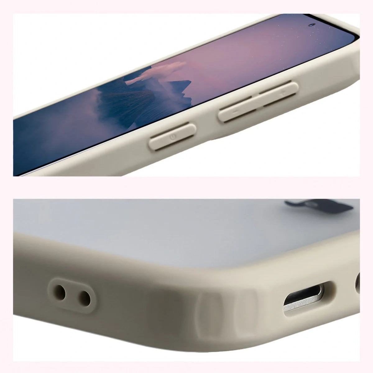 Handyhülle für Galaxy A37 5G / A36 5G, Bizon Case Angelo, Semitransparent mit beigem Rahmen