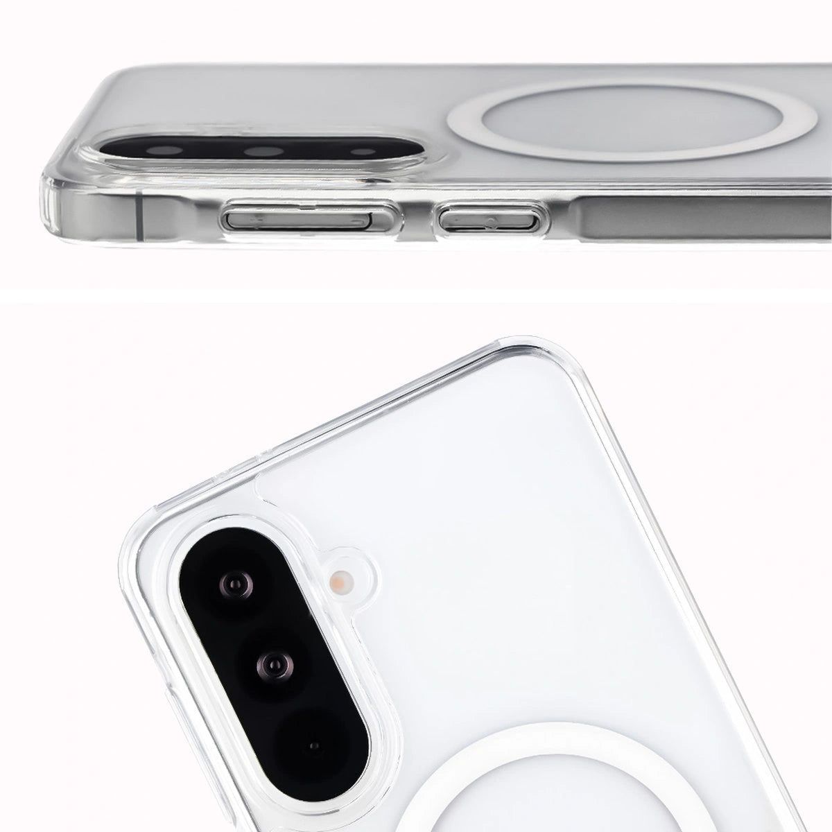 Handyhülle mit Magnetring für Galaxy A37 5G / A36 5G, Bizon Case CrystalO, Transparent
