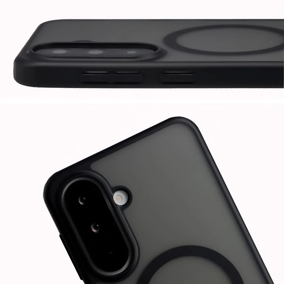 Handyhülle mit Magnetring für Galaxy A37 5G / A36 5G, Bizon Case MatteO, Getönt-Schwarz