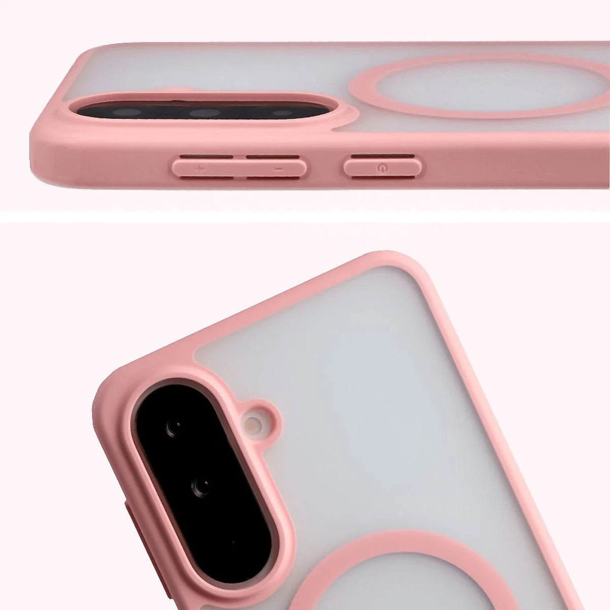 Handyhülle mit Magnetring für Galaxy A37 5G / A36 5G, Bizon Case MatteO, Getönt-Hellrosa
