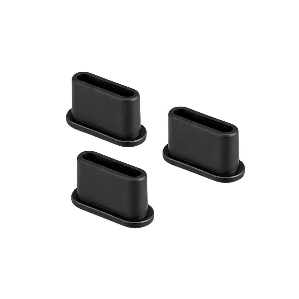Ladeport-Abdeckung, Bizon Accessories Dust Plug, für Geräte mit Typ-C-Anschluss, Schwarz, 3 Stück