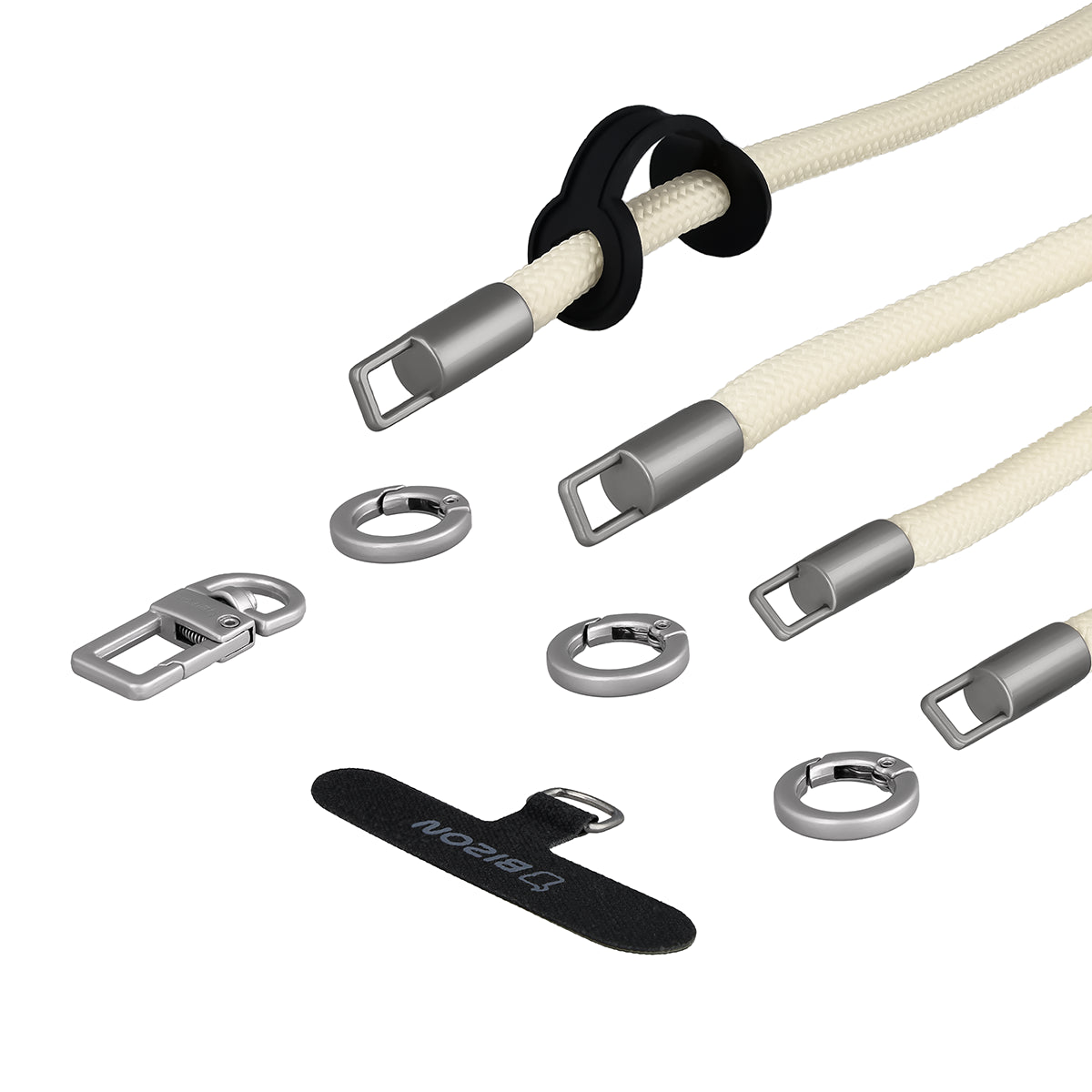 Universelle Handy-Lanyard für Handgelenk, Hals und Schulter, Bizon Accessories ReLoop, Beige (5/6)