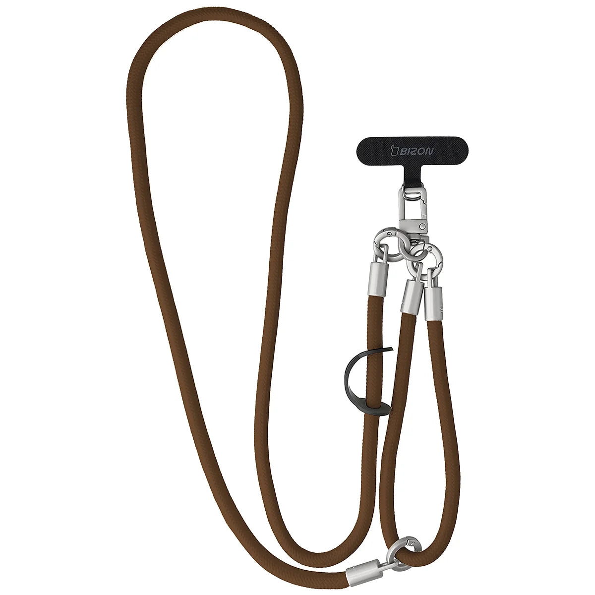 Universelle Handy-Lanyard für Handgelenk, Hals und Schulter, Bizon Accessories ReLoop, Braun (1/6)