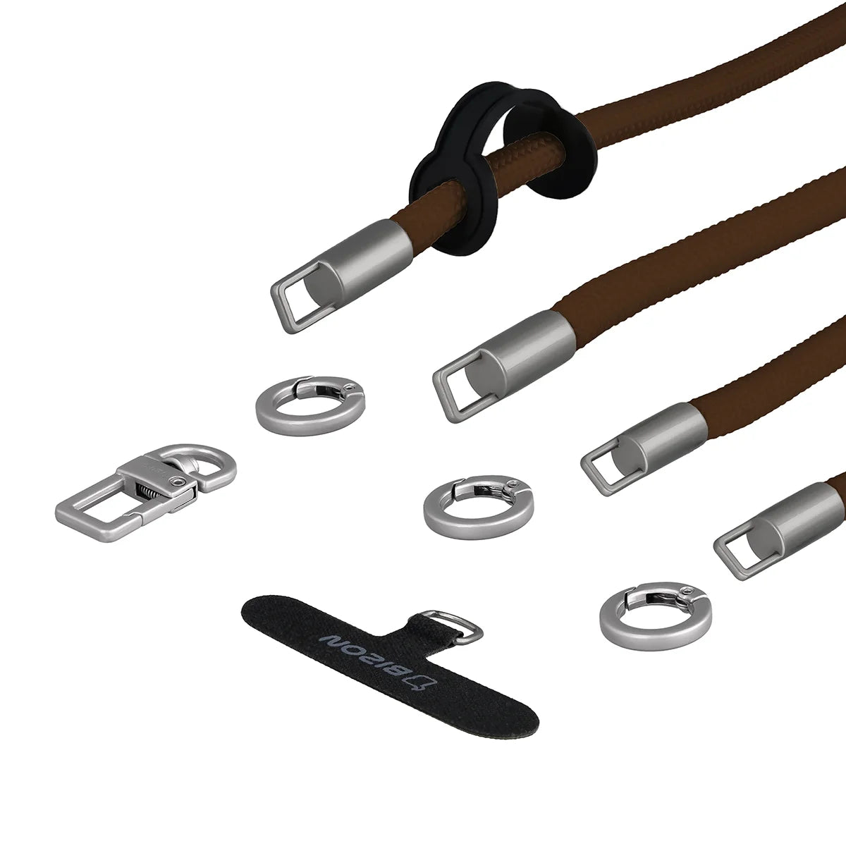 Universelle Handy-Lanyard für Handgelenk, Hals und Schulter, Bizon Accessories ReLoop, Braun (5/6)