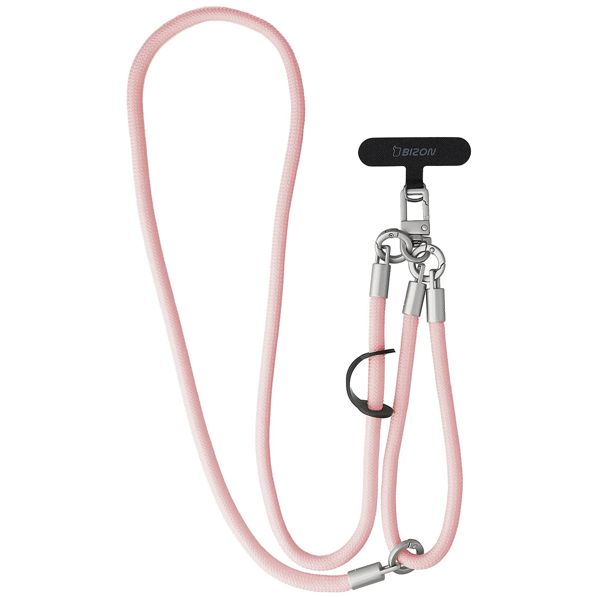 Universelle Handy-Lanyard für Handgelenk, Hals und Schulter, Bizon Accessories ReLoop, Hellrosa (1/6)