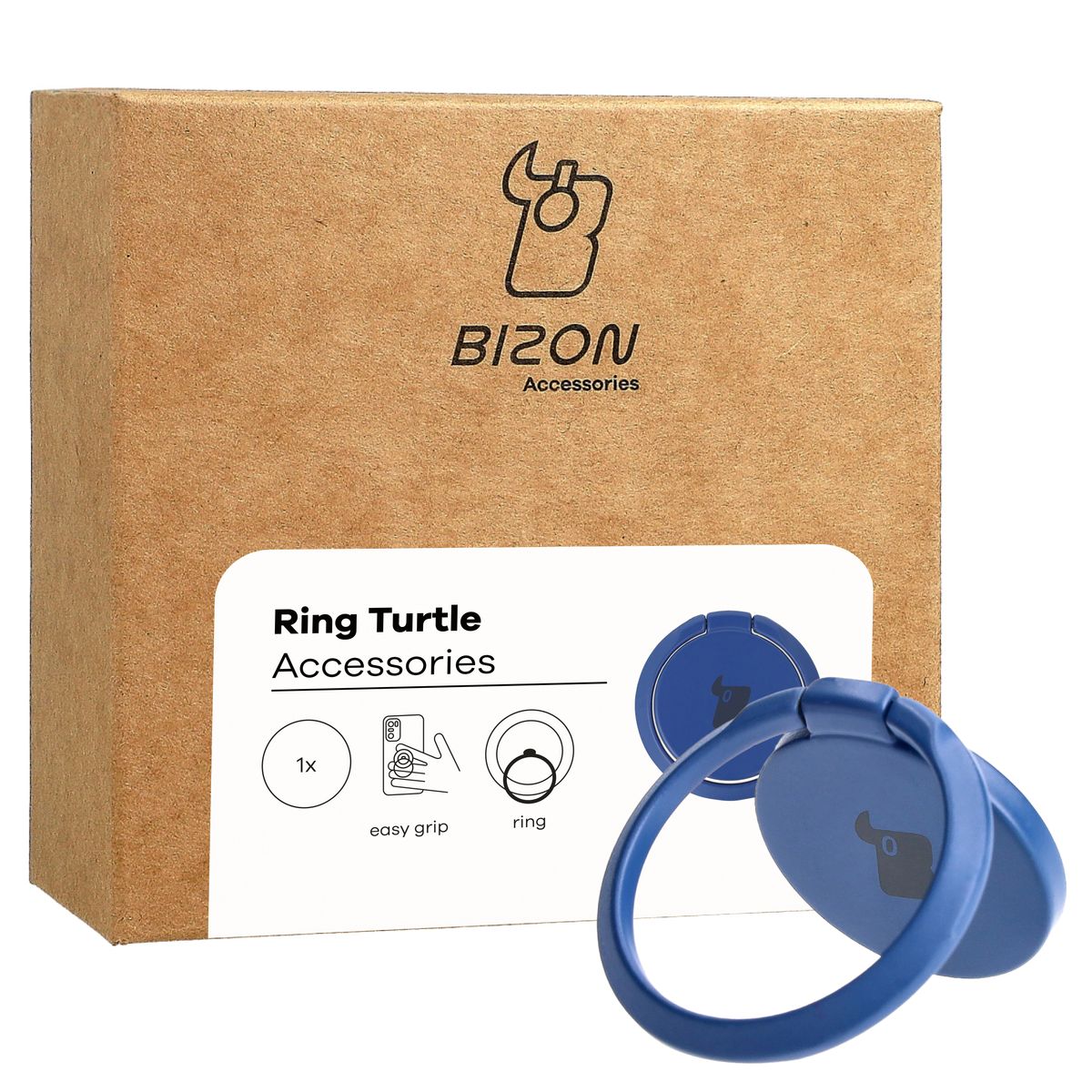 Fingergriff für Telefon, Bizon Accessories Ring Turtle, Dunkelblau