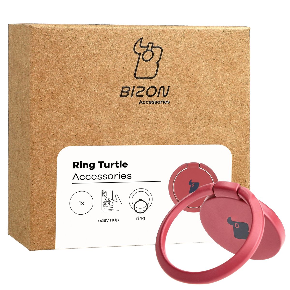Fingergriff für Telefon, Bizon Accessories Ring Turtle, Rosa
