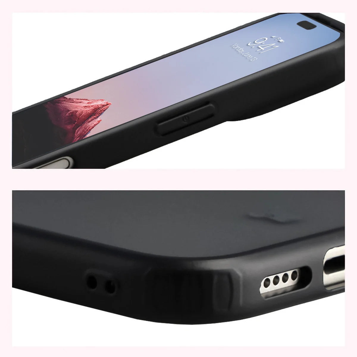 Schutzhülle + gehärtetem Glas für iPhone 17, Bizon Angelo Pack, Getönte mit schwarzem Rahmen