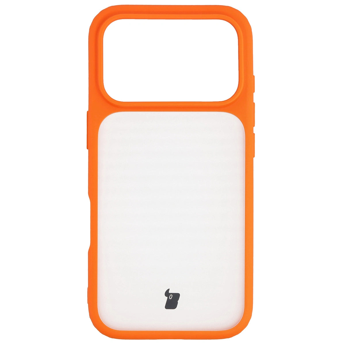 Schutzhülle + gehärtetem Glas für iPhone 17 Pro, Bizon Angelo Pack, Semitransparent mit orangefarbenem Rahmen