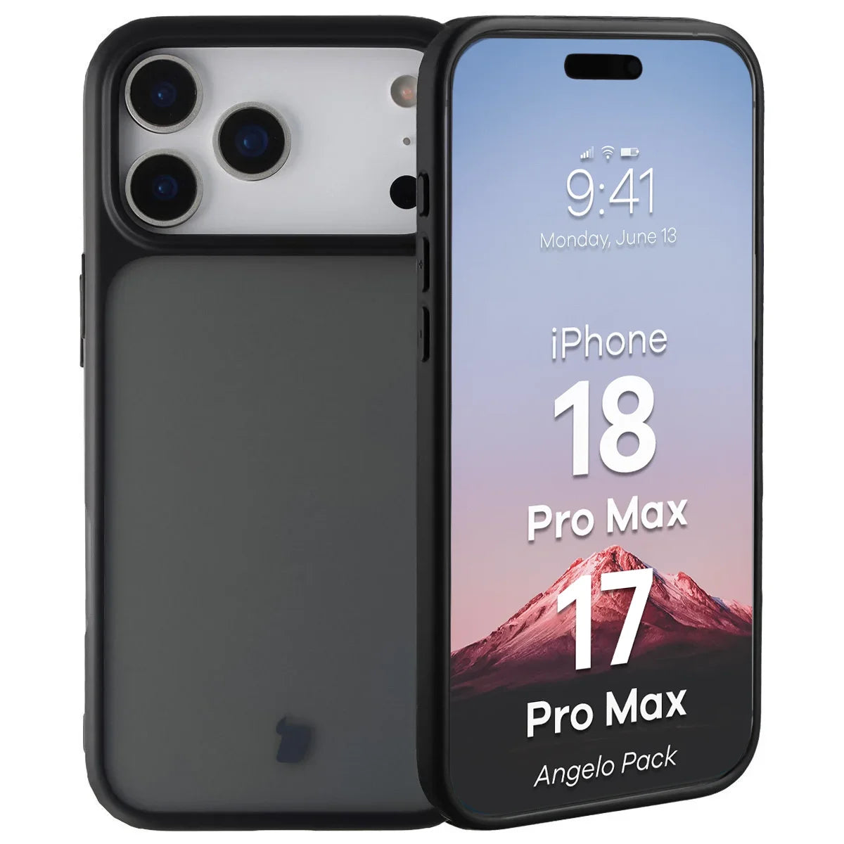 Schutzhülle + gehärtetem Glas für iPhone 18 Pro Max / 17 Pro Max, Bizon Angelo Pack, Getönte mit schwarzem Rahmen (3/7)