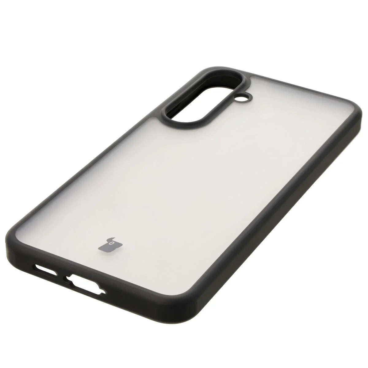 Schutzhülle + gehärtetem Glas für Galaxy S24 FE, Bizon Angelo Pack, Getönte mit schwarzem Rahmen