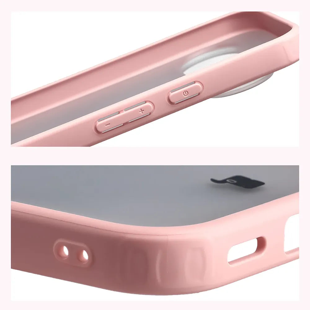 Schutzhülle + gehärtetem Glas für Google Pixel 11 / 11 Pro / 10 / 10 Pro, Bizon Angelo Pack, Semitransparent mit hellrosem Rahmen (5/8)