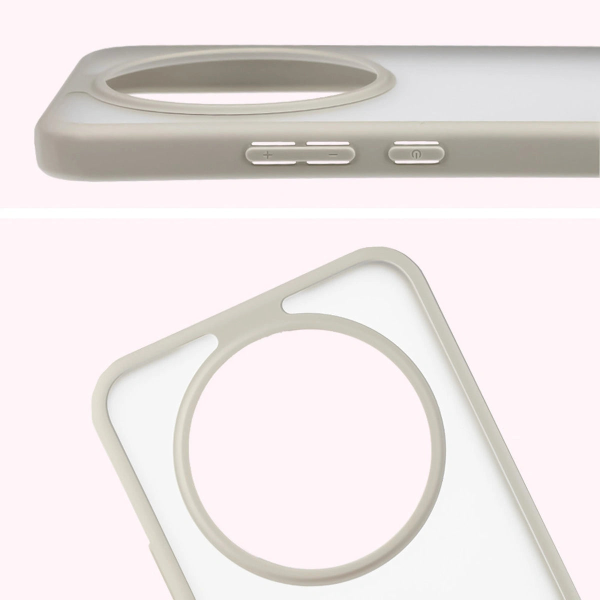 Schutzhülle + gehärtetem Glas für Honor Magic8 Lite, Bizon Angelo Pack, Semitransparent mit beigem Rahmen