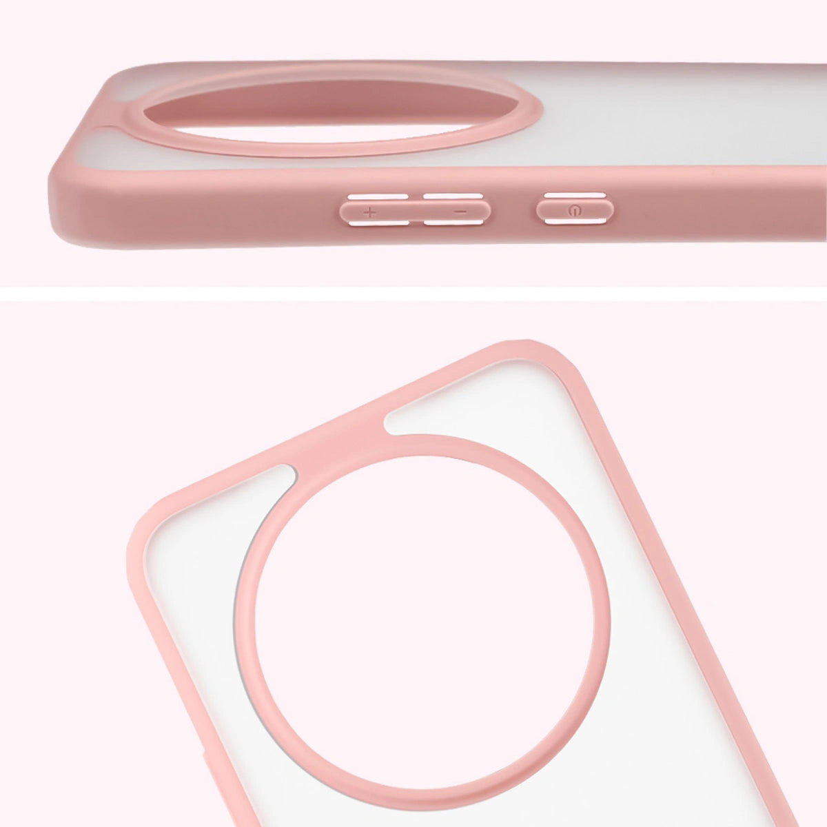 Schutzhülle + gehärtetem Glas für Honor Magic8 Lite, Bizon Angelo Pack, Semitransparent mit hellrosem Rahmen