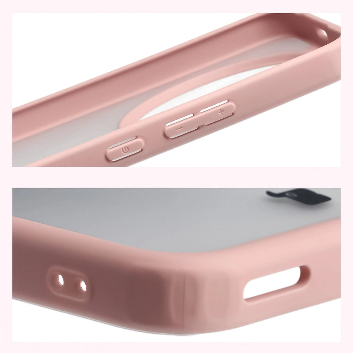 Schutzhülle + gehärtetem Glas für Honor Magic8 Lite, Bizon Angelo Pack, Semitransparent mit hellrosem Rahmen