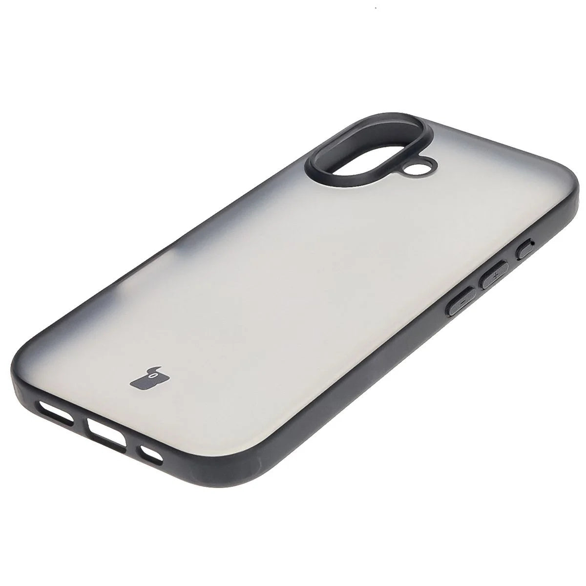 Schutzhülle + gehärtetem Glas für iPhone 16, Bizon Angelo Pack, Getönte mit schwarzem Rahmen