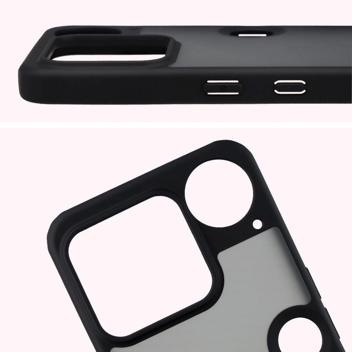 Schutzhülle + gehärtetem Glas für Nothing Phone (3), Bizon Angelo Pack, Getönte mit schwarzem Rahmen