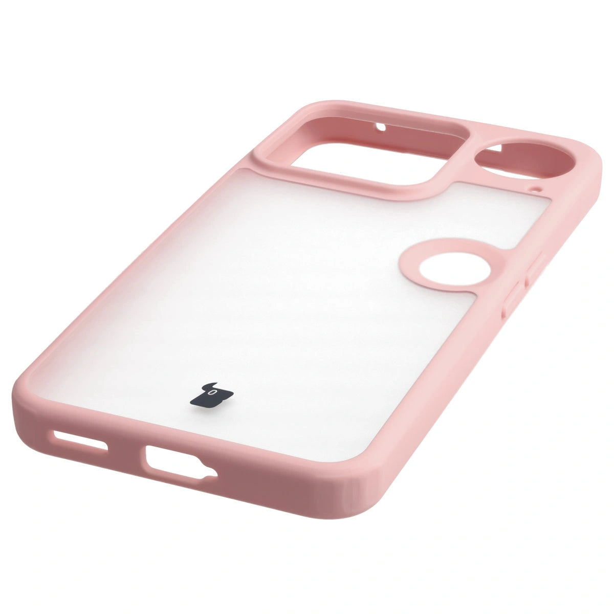 Schutzhülle + gehärtetem Glas für Nothing Phone (3), Bizon Angelo Pack, Semitransparent mit hellrosem Rahmen