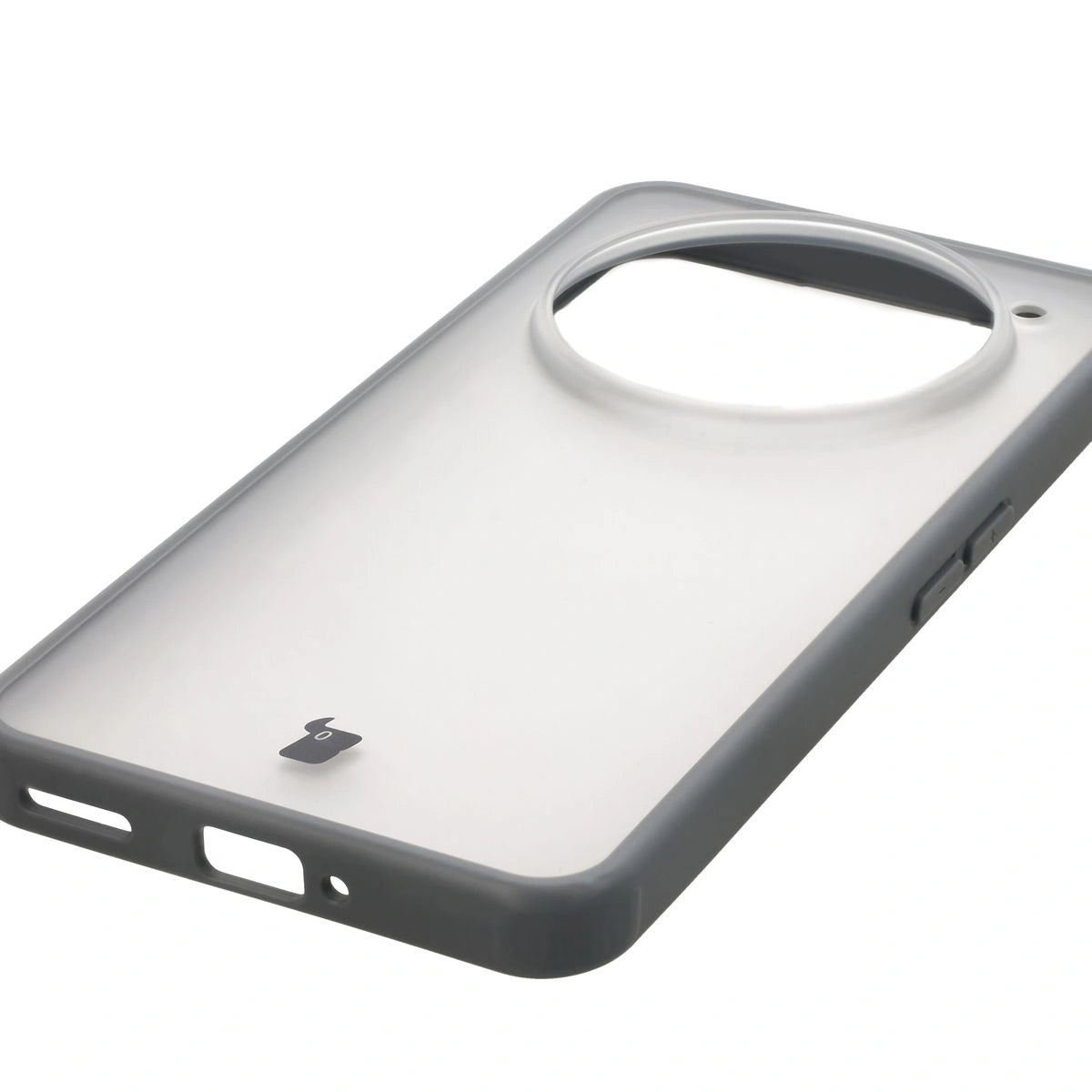 Schutzhülle + gehärtetem Glas für Nothing Phone (3a) Pro, Bizon Angelo Pack, Semitransparent mit grauem Rahmen