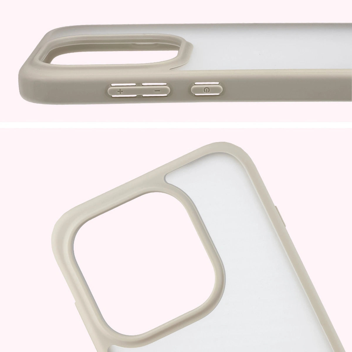 Schutzhülle + gehärtetem Glas für OnePlus 15, Bizon Angelo Pack, Semitransparent mit beigem Rahmen