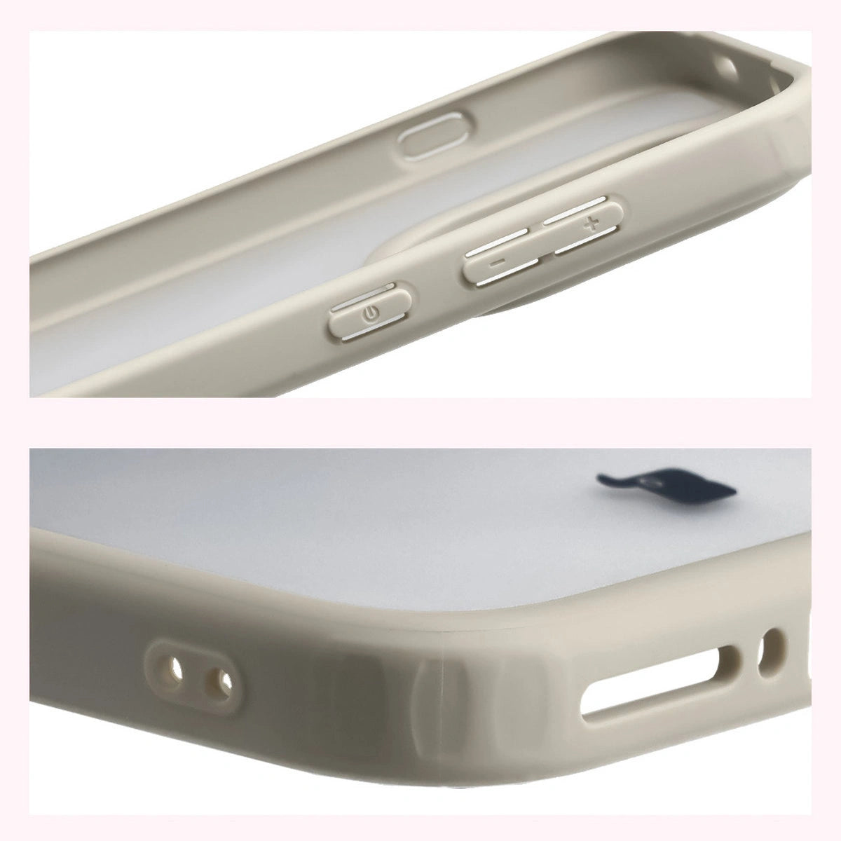 Schutzhülle + gehärtetem Glas für OnePlus 15, Bizon Angelo Pack, Semitransparent mit beigem Rahmen