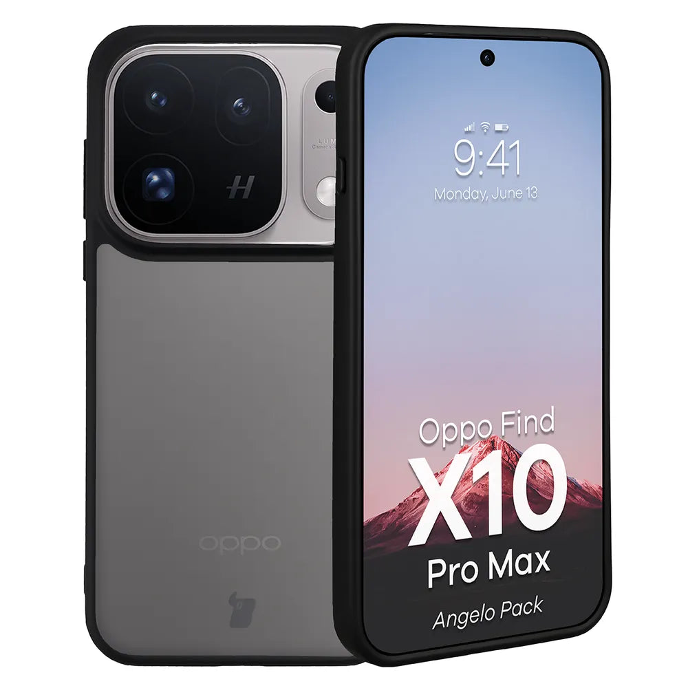 Schutzhülle + gehärtetem Glas für OPPO Find X10 Pro Max, Bizon Angelo Pack, Getönte mit schwarzem Rahmen (3/8)